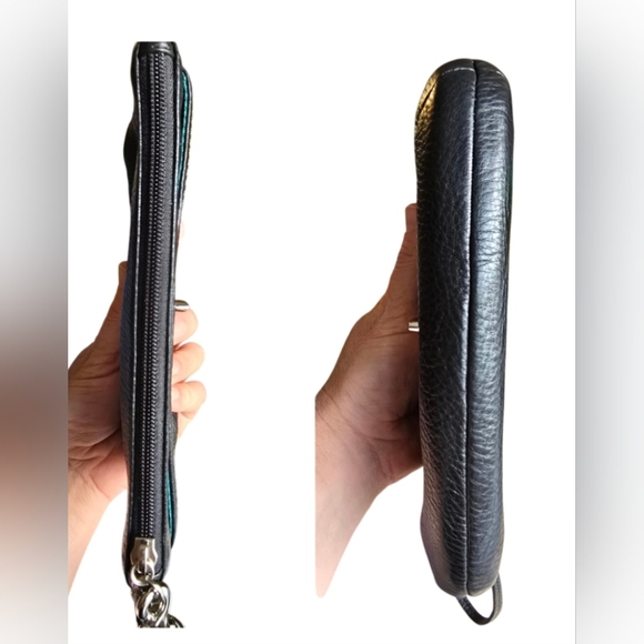 EUC Coach Park Medium Turnlock wristlet black pebbled leather F49472 - Picture 8 of 10